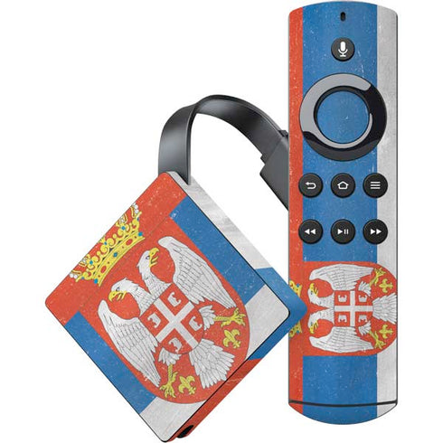 Serbia Flag Distressed Amazon Fire TV Skin